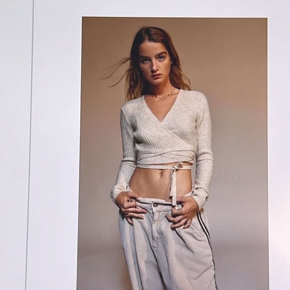 Urban outfitters wrap sweater beige